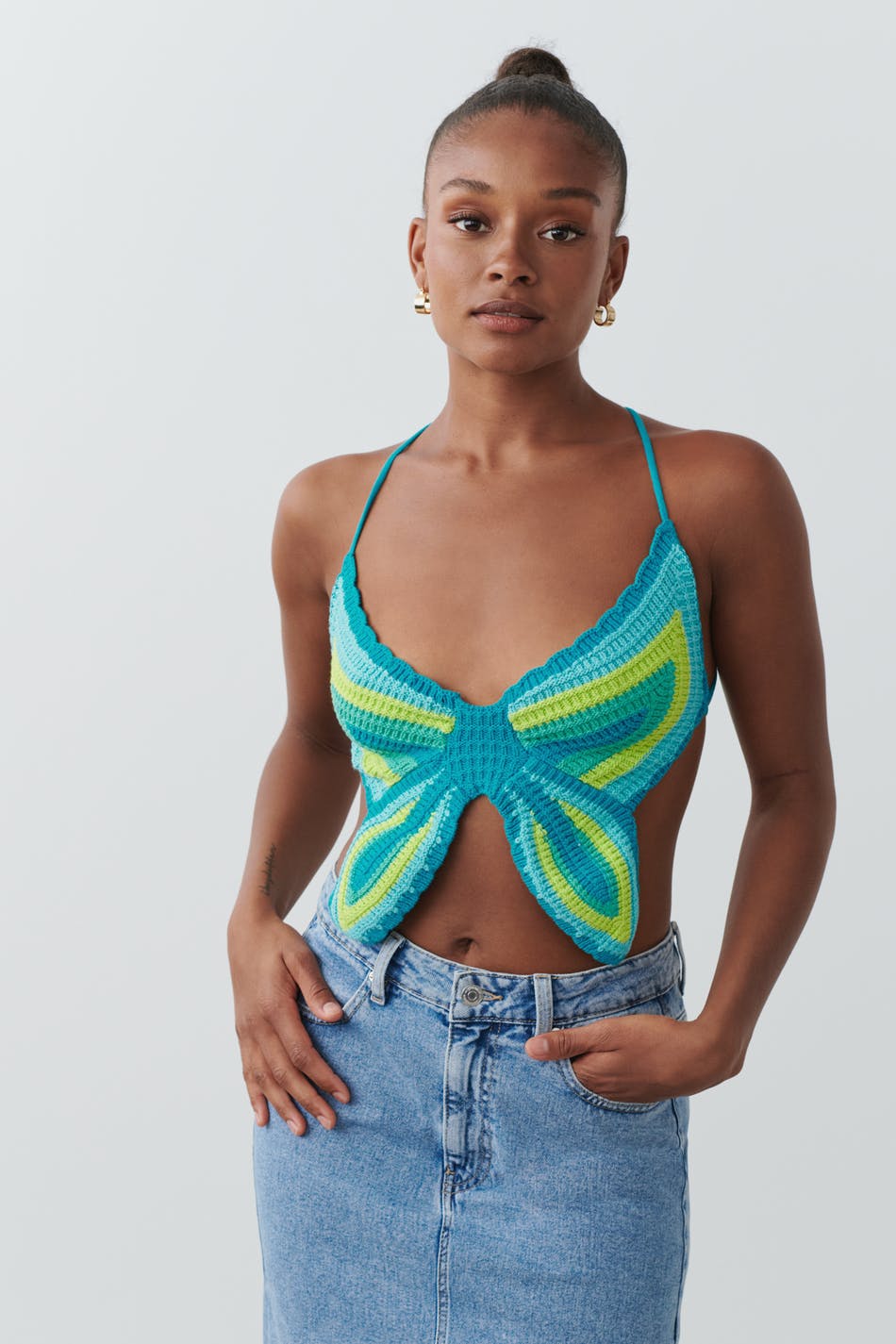 Butterfly crochet top