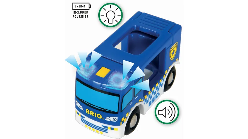 BRIO Bahn - Polizeiwagen mit Licht und Sound