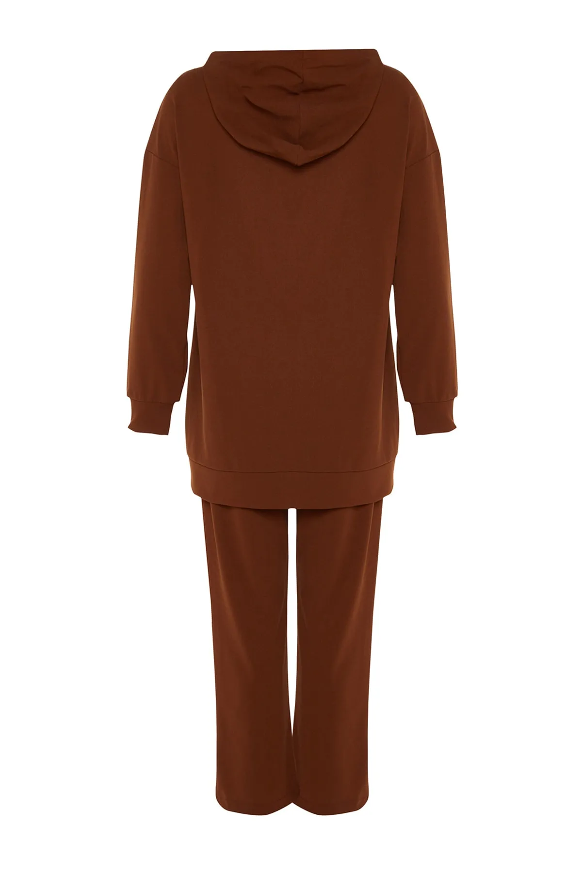 Trendyol Modest  Brauner Strick-Trainingsanzug mit Kapuze und Reißverschluss TCTSS21EM0091