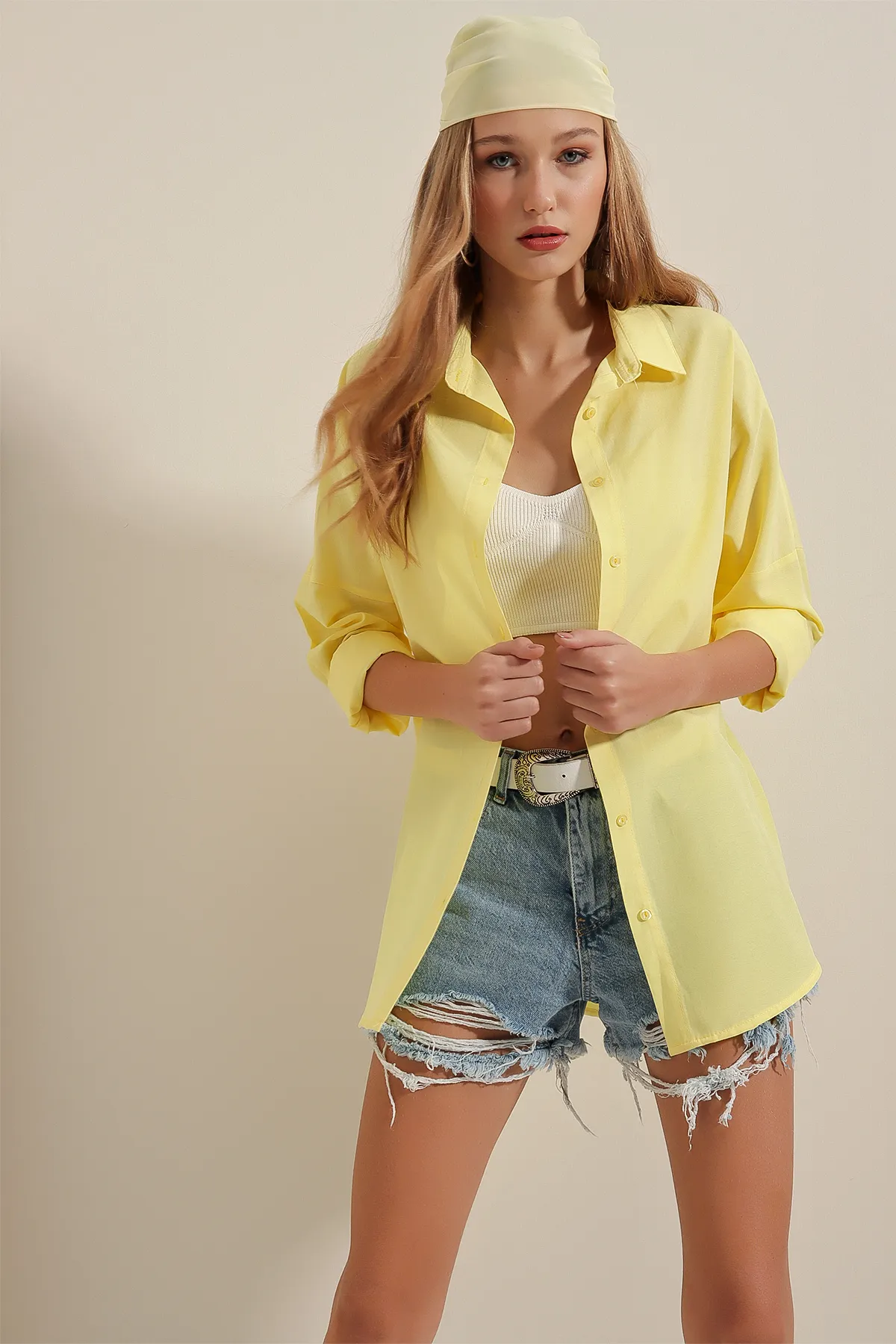 Bigdart  3900 Oversize-Lang-Basic-Hemd – Gelb