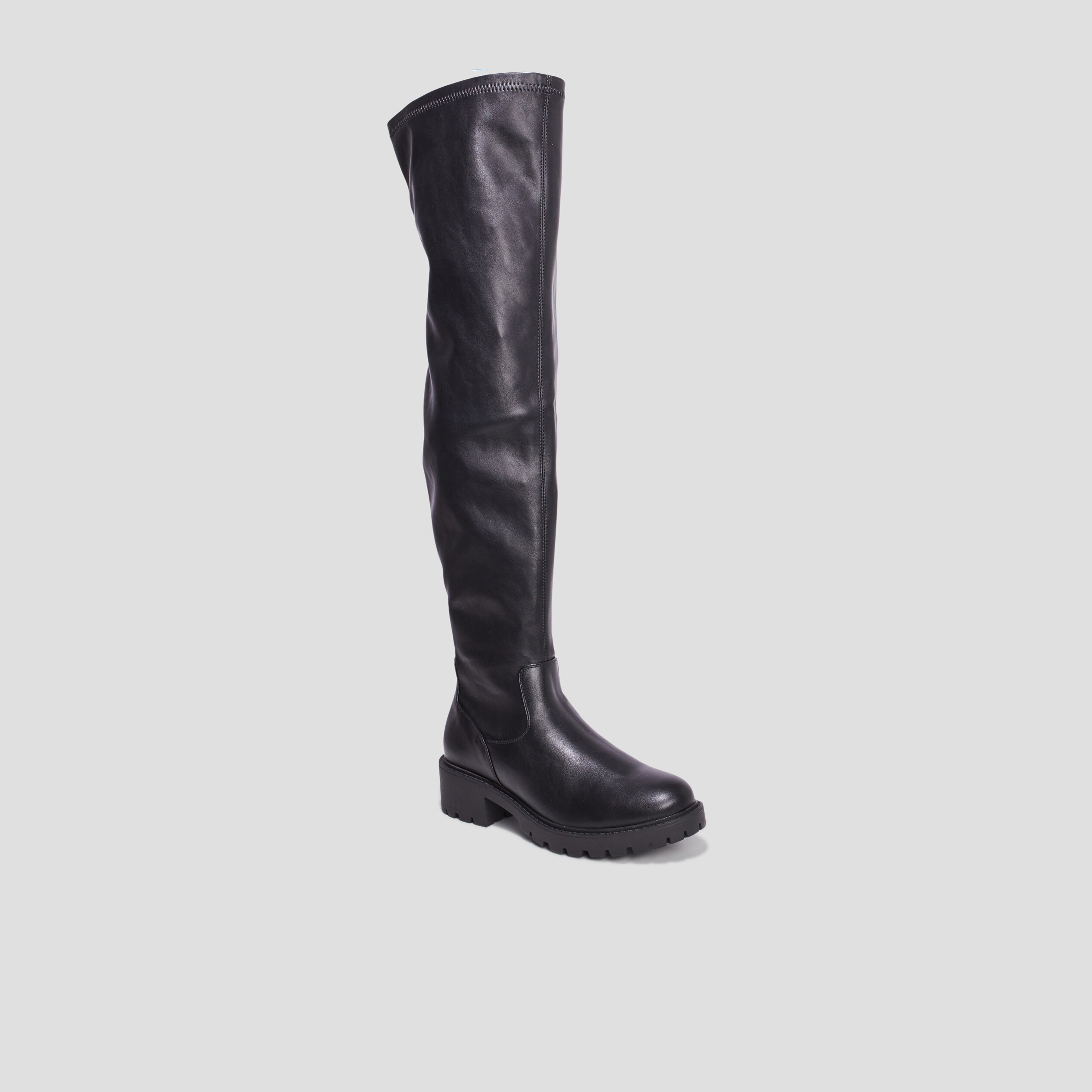 Bottes cuissardes semelle chunky noir femme | La Halle