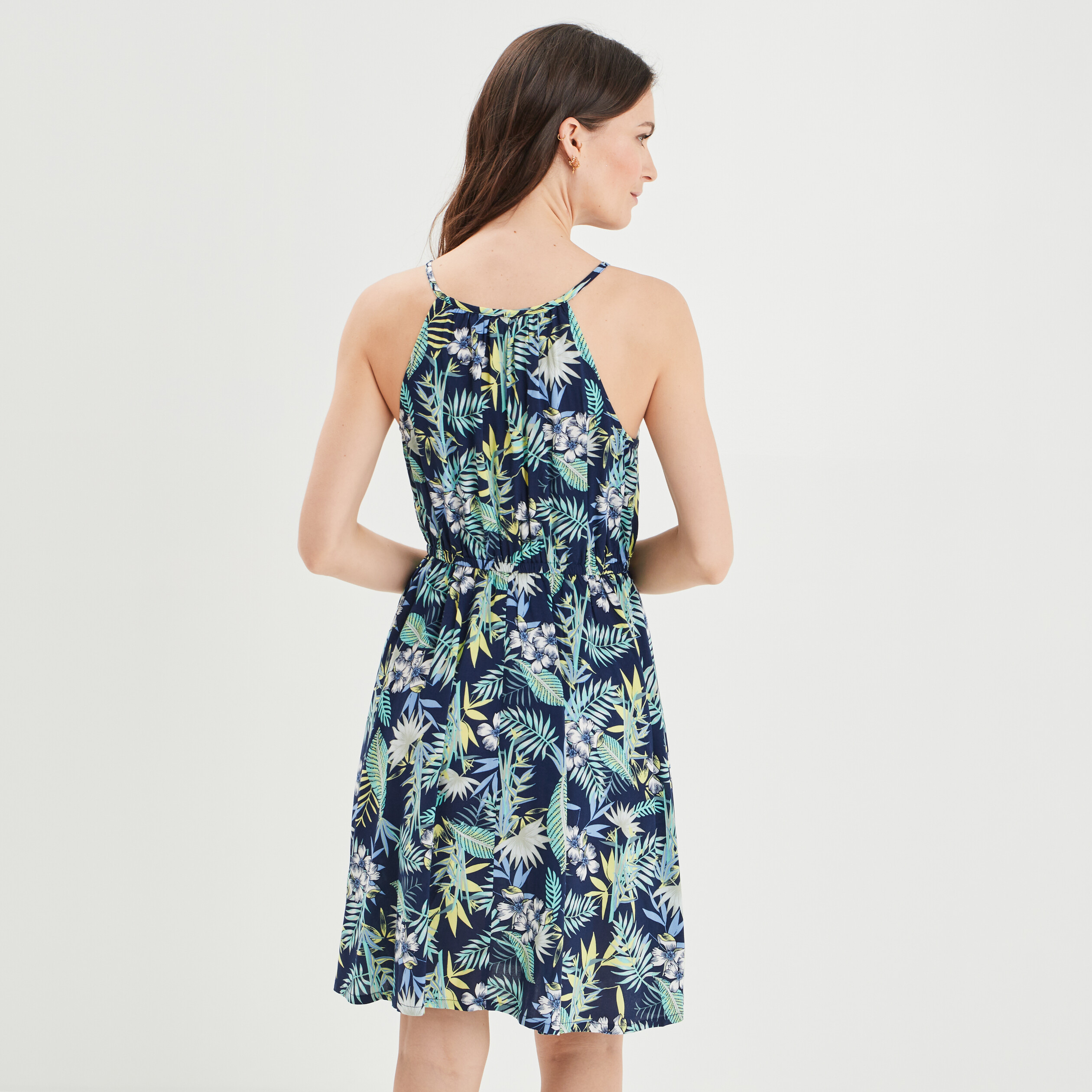 Robe droite à bretelles bleu marine femme | La Halle