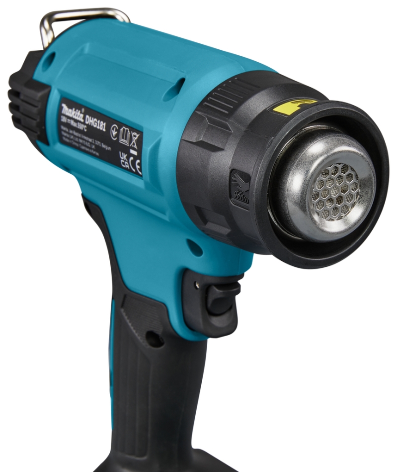 Pistol cu aer cald Makita DHG181ZK 18V fără baterii și încărcător, în cutie de plastic