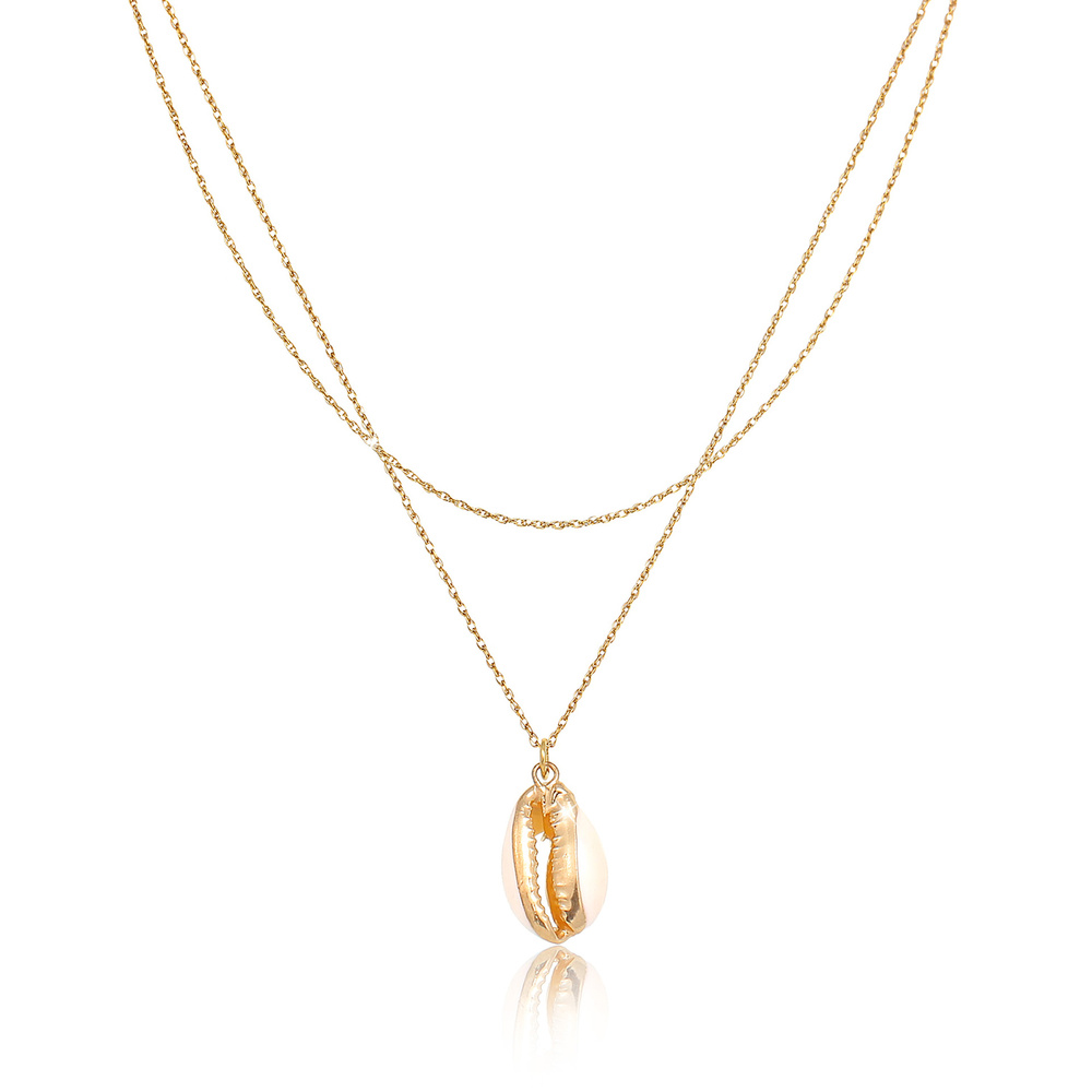 Elli Elli Collier Coquillage Pendentif A Couche Été Plage Collier Femme - (925/1000) A collier