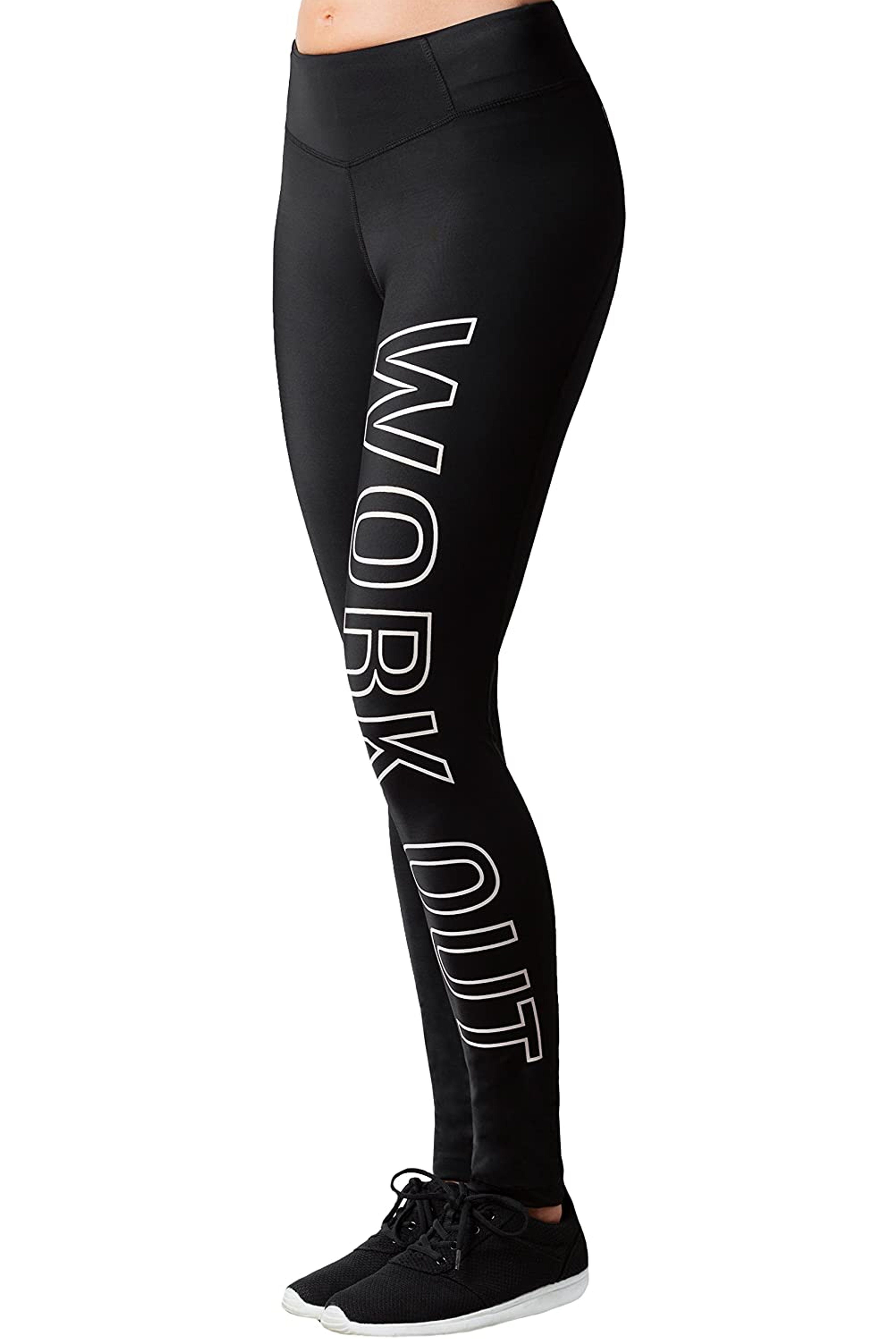 BRUBAKER Leggings Damen Sport Leggings - Work out - Sporthose Blickdicht Schwarz (Lange Sportleggings, 1-tlg., Laufhose Workout) Yogahose mit Tasche für Schlüssel oder Karte