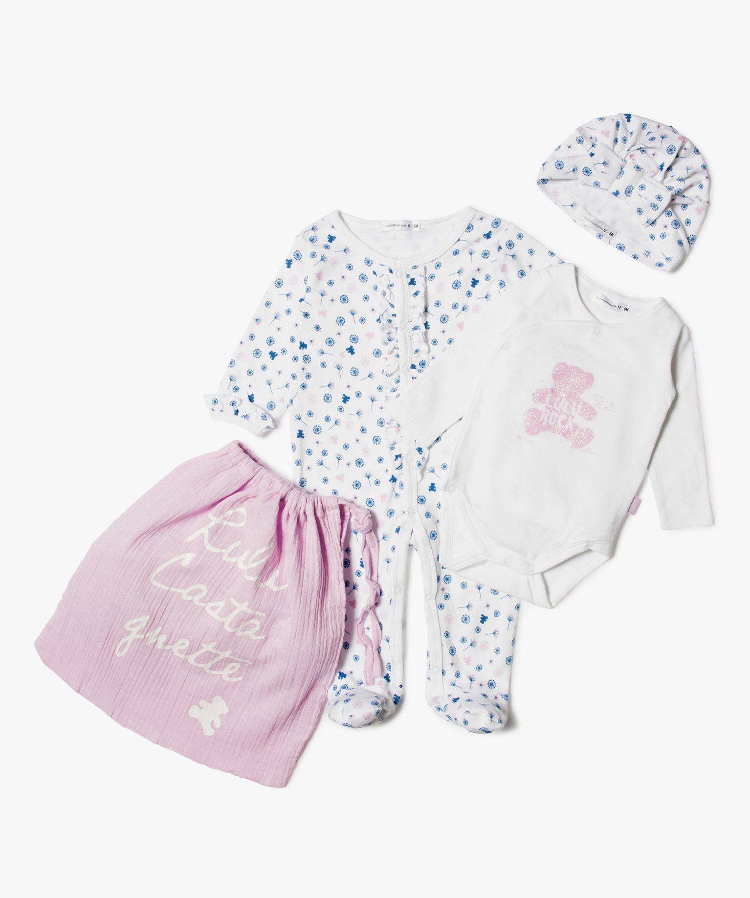 Ensemble 4 pièces bébé fille - LuluCastagnette blanc | GEMO