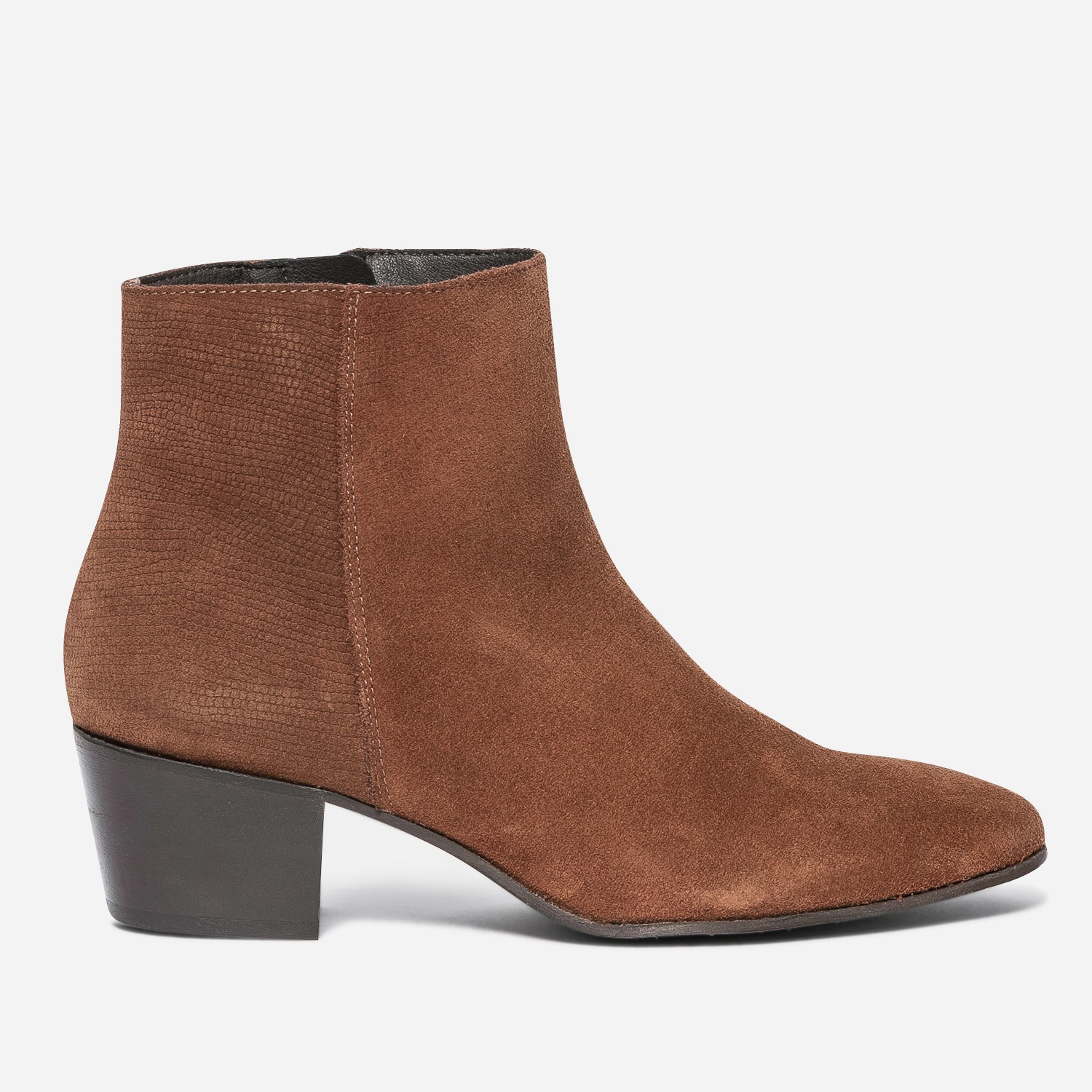 Boots TEXTO rouille éco-conçu cuir velours embossé