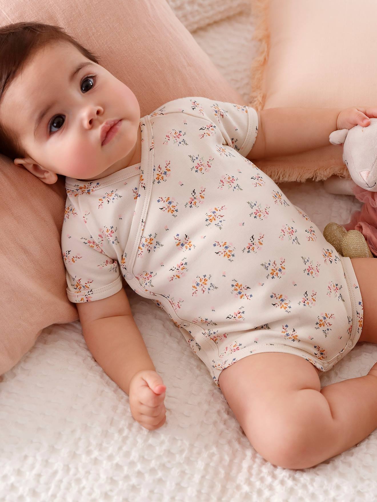 Vertbaudet 5er-Pack Baby Wickelbodys Oeko-Tex - hellrosa