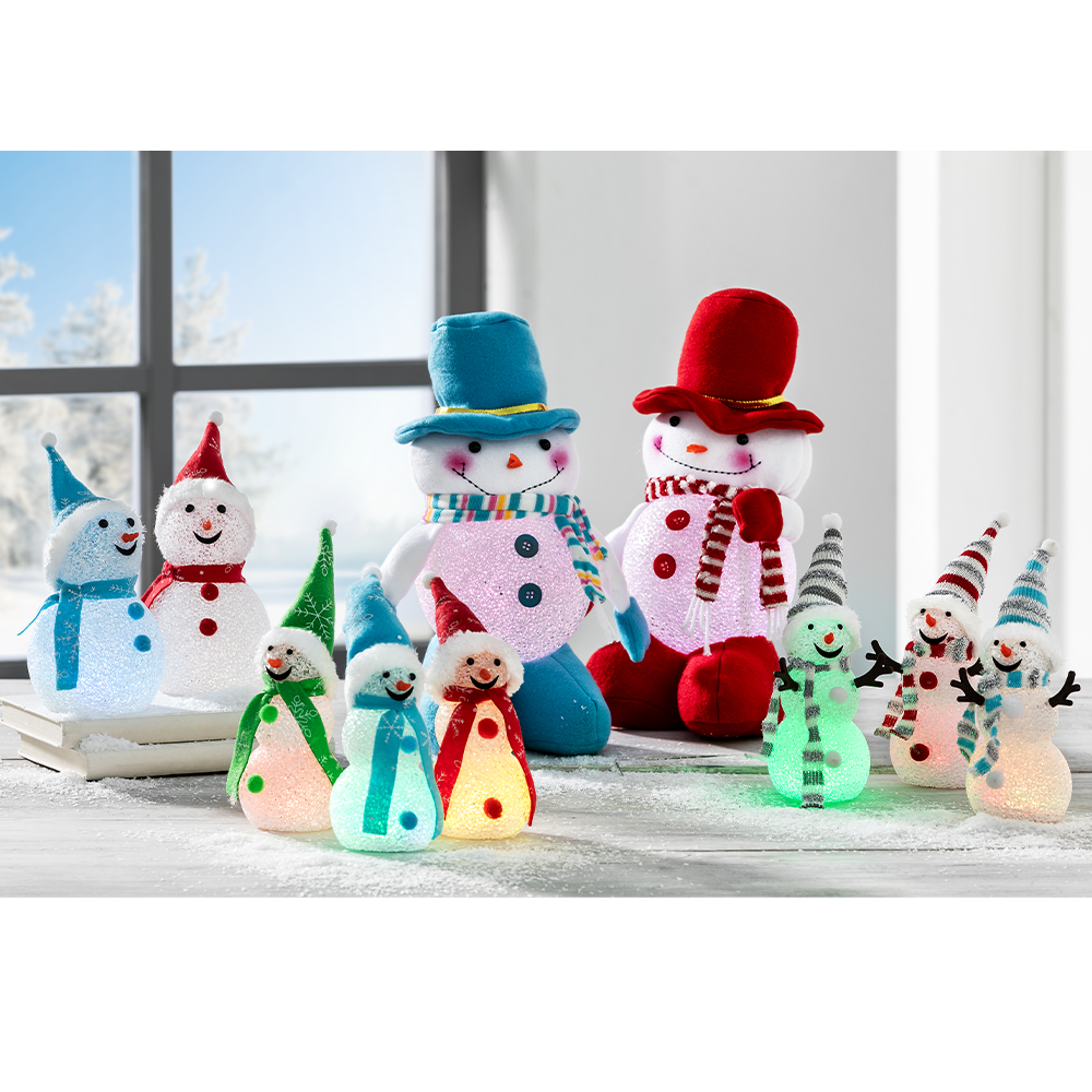 I-Glow LED-Schneeballfiguren - 3er-Pack, Bunt