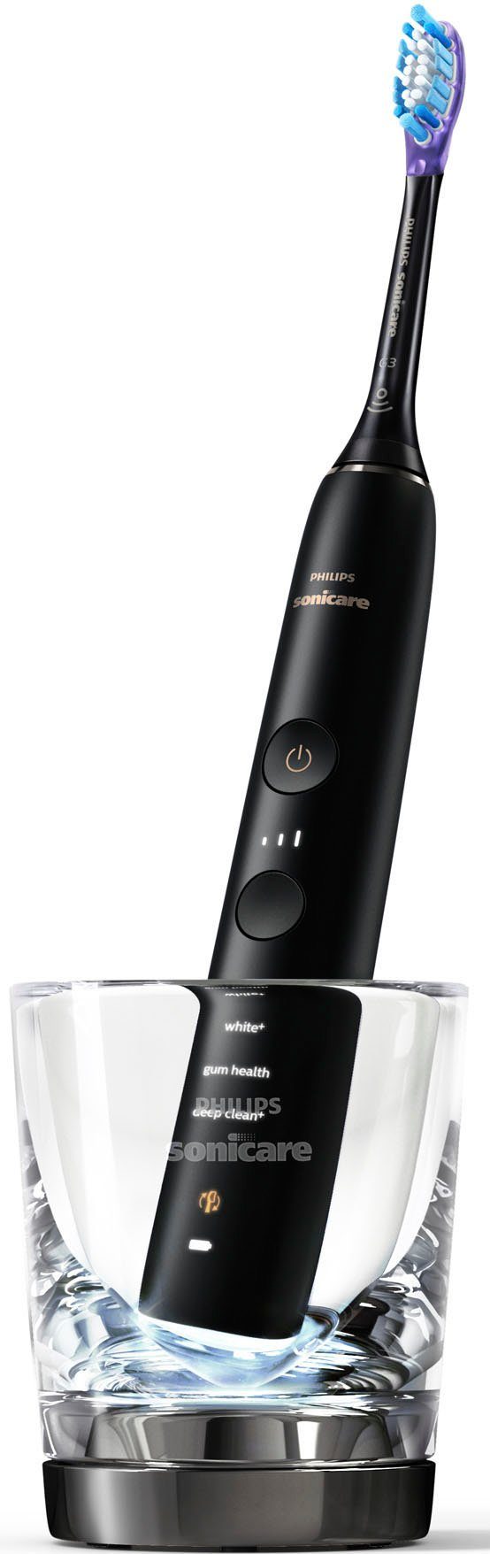 Philips Sonicare Elektrische Zahnbürste DiamondClean 9400, HX9917, Aufsteckbürsten: 2 St., mit integriertem Drücksensor, 4 Putzprogramme und 3 Intensitätsstufen