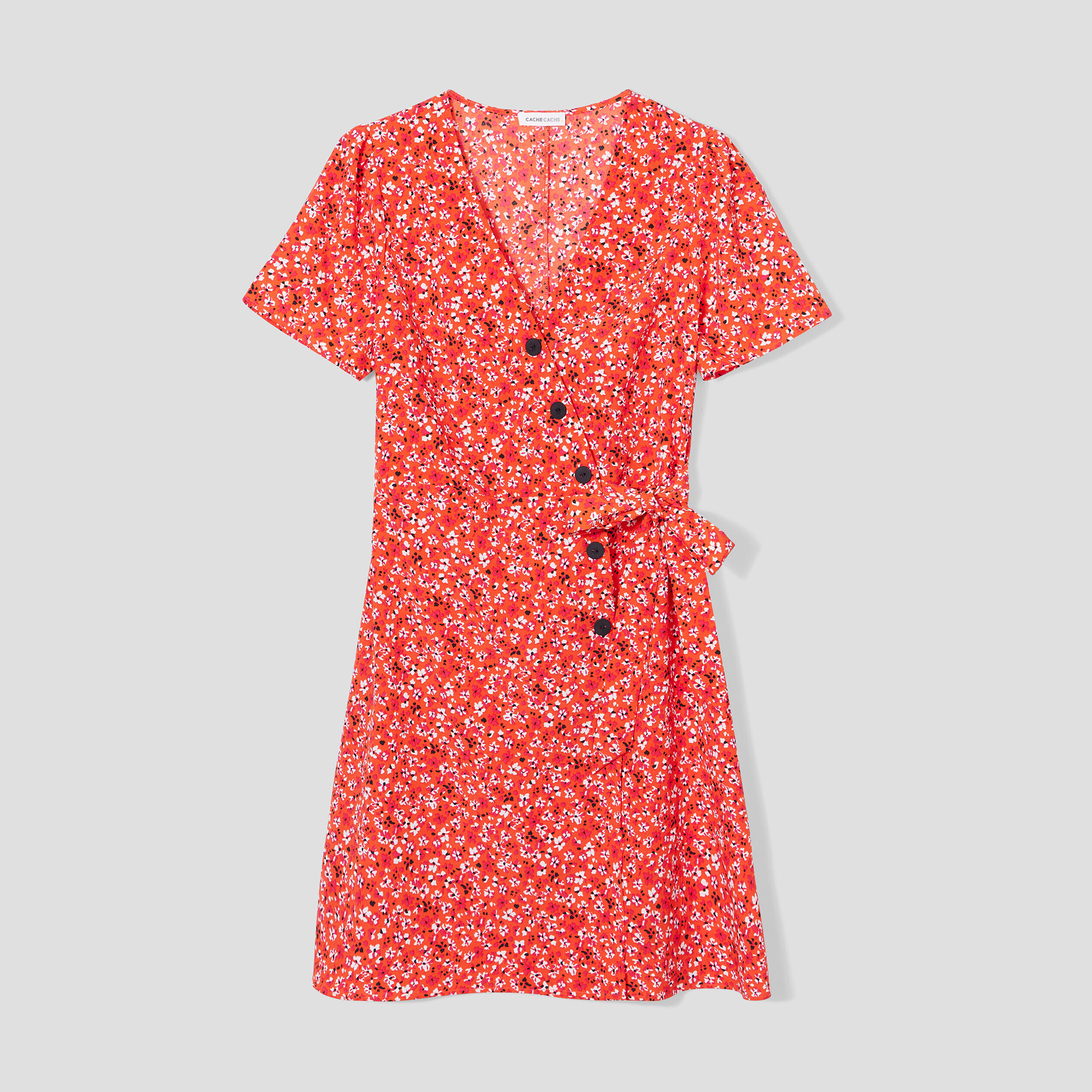 Robe cache-coeur orange femme | Cache Cache