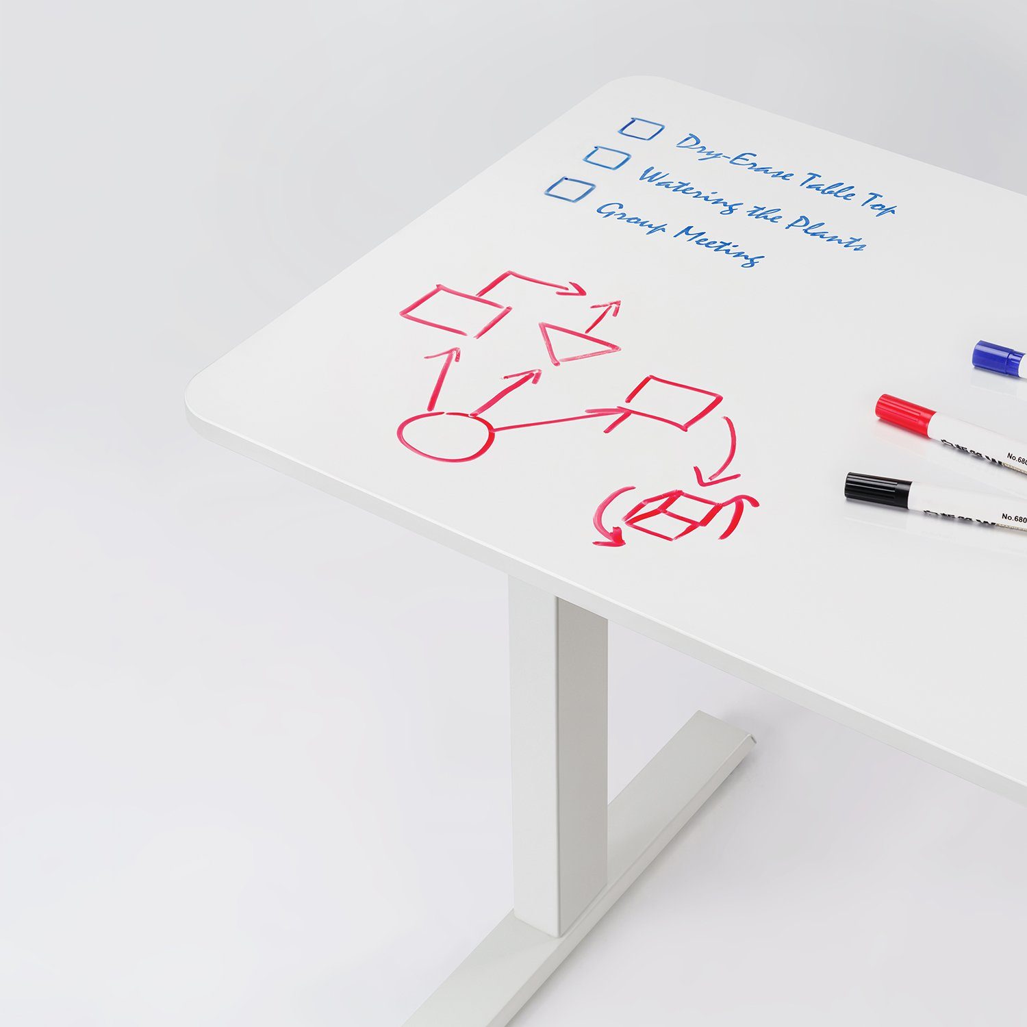 Maclean Schreibtischplatte MC-452, Whiteboard-Schreibtischplatte 120x60 cm