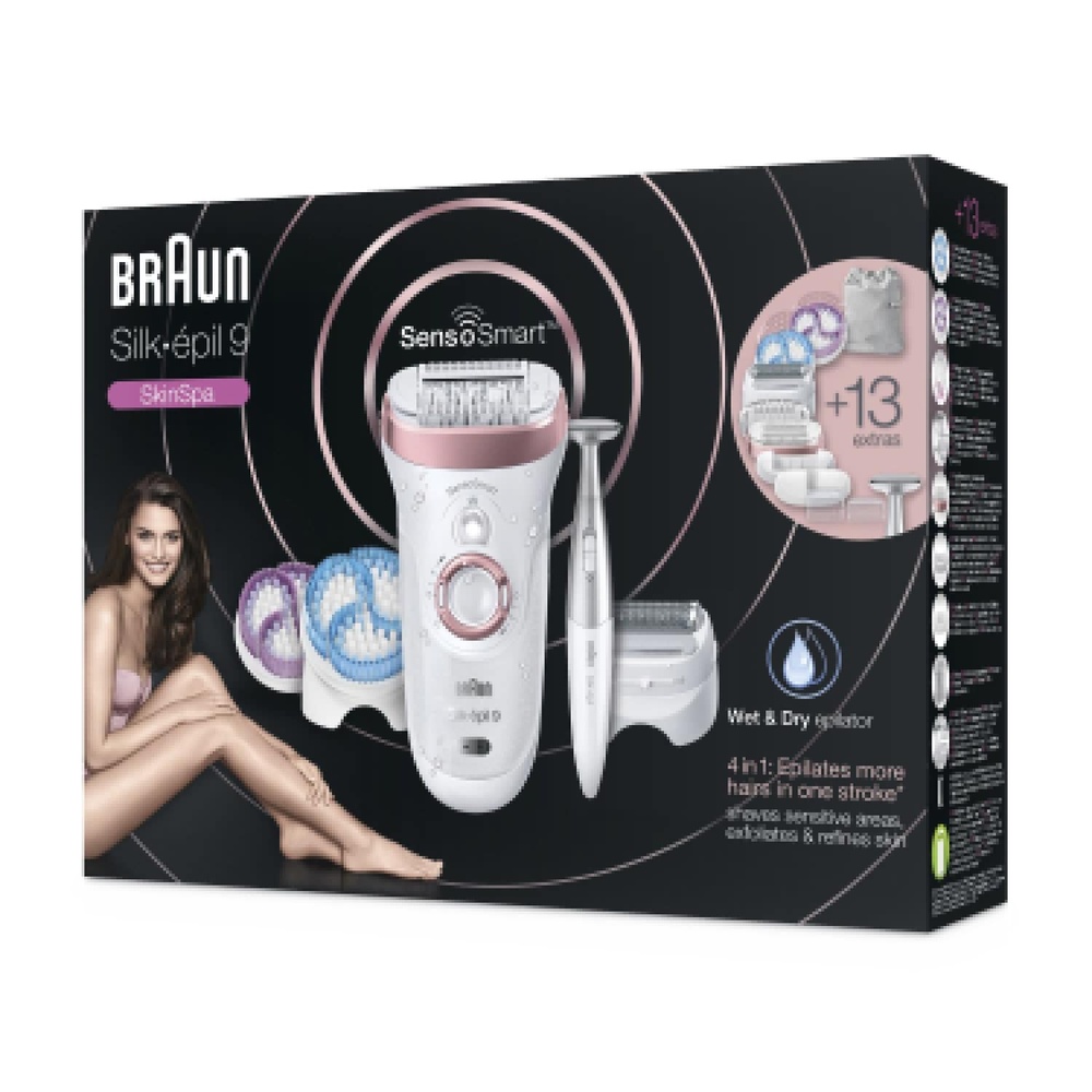 braun Braun Silk-épil 9 9/980 SkinSpa SensoSmart Épilateur Or Rose Epilateur Electrique