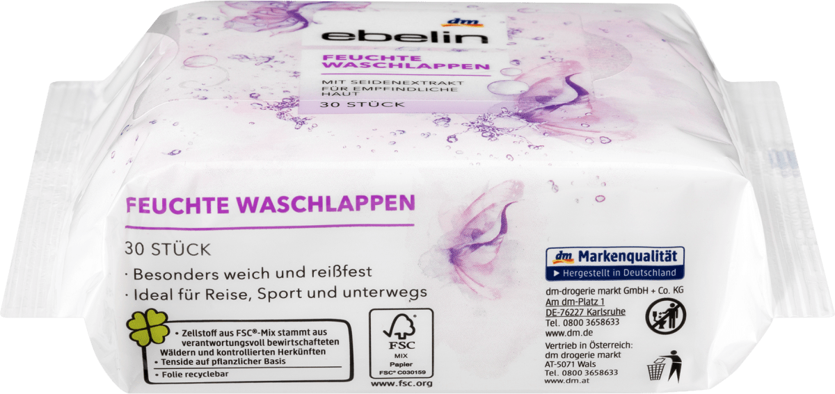 Feuchte Waschlappen Seide, 30 St