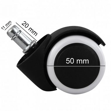 KADIMA DESIGN Stuhlrolle Bürostuhlrollen für Hartböden – 50 mm, Polyurethan-Beschichtung