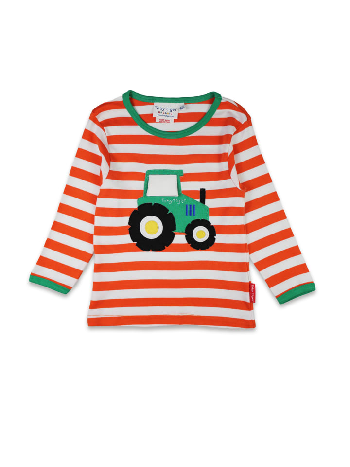 Toby Tiger Langarmshirt mit Traktor Applikation in orange günstig kaufen