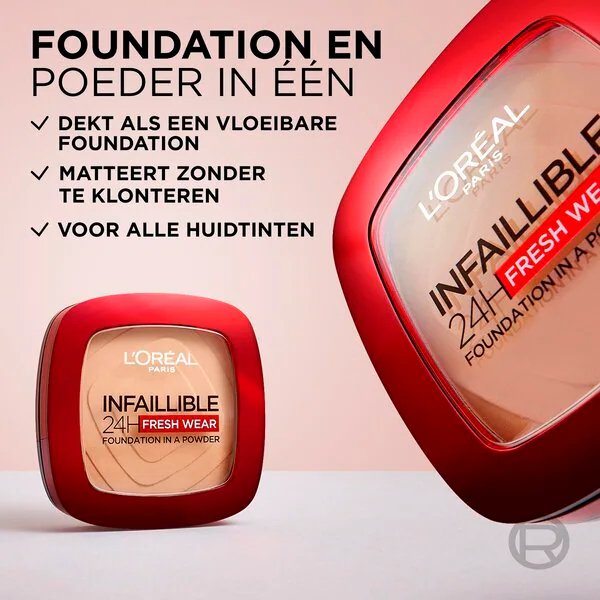 L'Oréal Paris Infaillible 24H Fresh Wear 120 Vanille alapozó púderben 9g