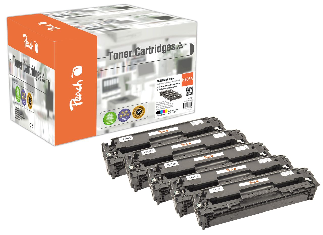 Peach Spar Pack Plus Tonermodule ersetzt HP No. 305A