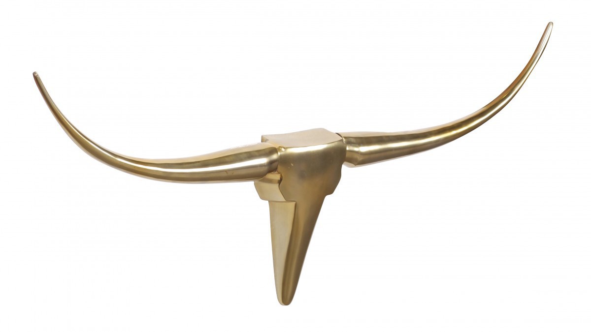 Wohnling Wanddekoration Geweih Bull M 100 cm Aluminium golden