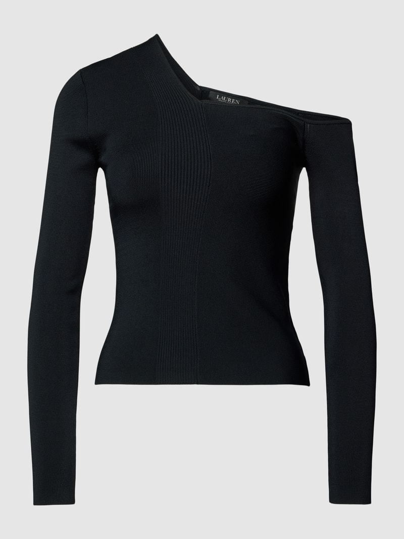 Longsleeve mit Feinripp-Struktur in black
