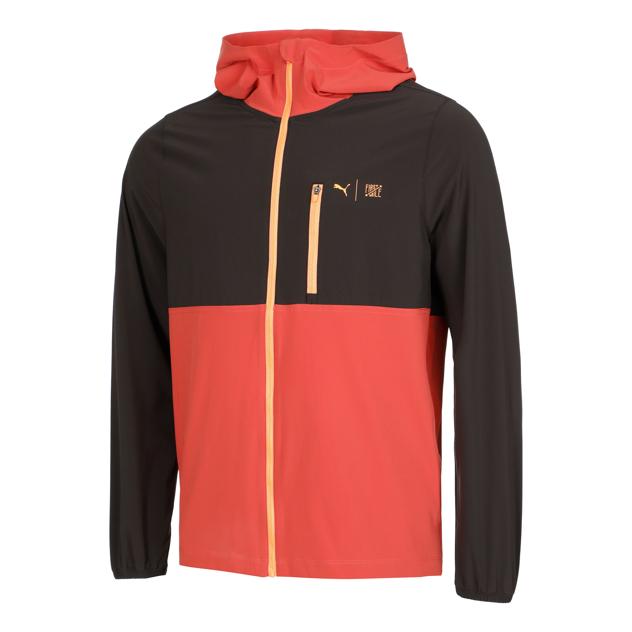 First Mile Woven Laufjacke Herren - Schwarz, Rot