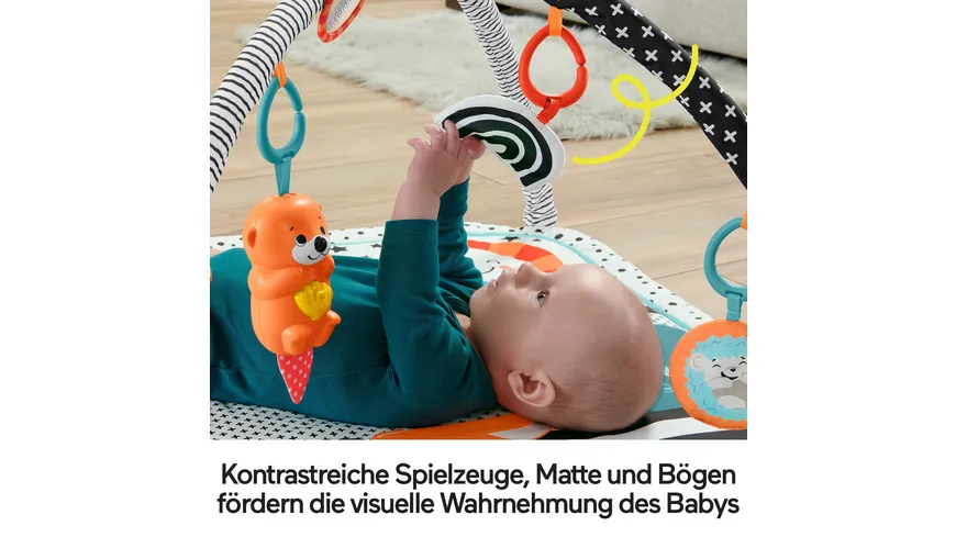 Fisher-Price Spieldecke mit Spielbogen (Licht & Musik), Krabbeldecke ab 0 M.