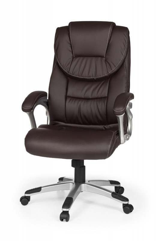 Amstyle Bürostuhl Leder Optik Braun Schreibtischstuhl Chefsessel Drehstuhl mit XXL Polsterung