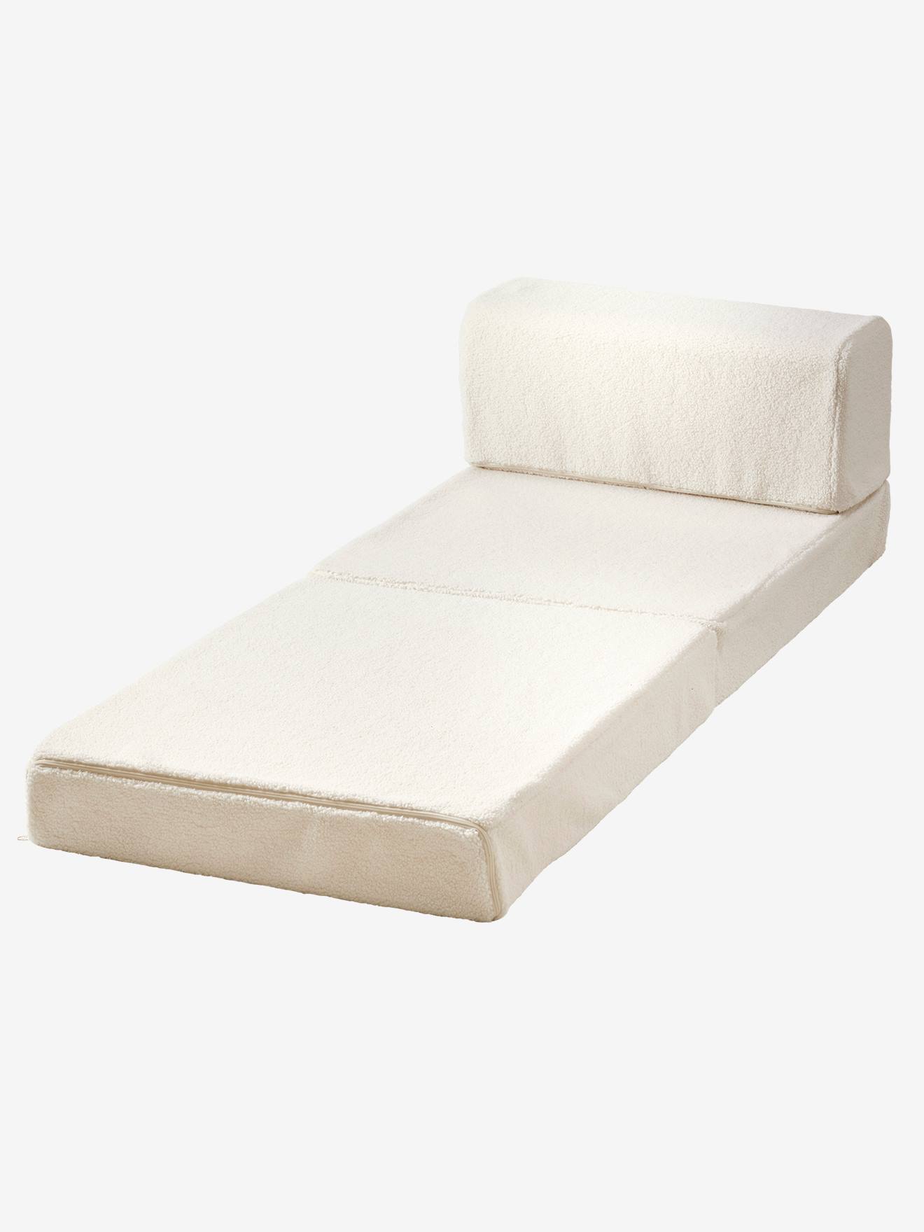 Vertbaudet Kinderzimmer Schlafsessel mit Teddyfleece COCOON - wollweiß