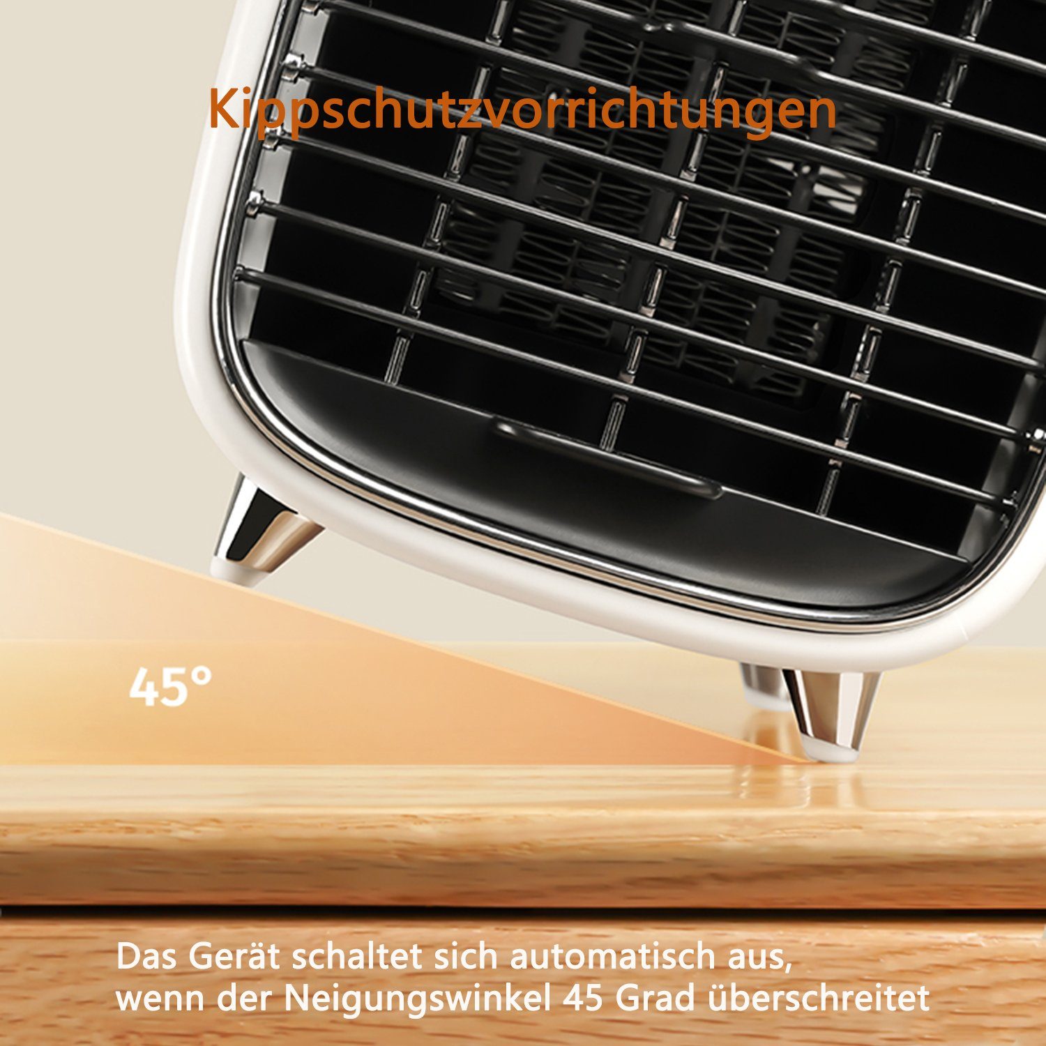 Tisoutec Heizstrahler Klein Keramik Heater Heizluefter, 1000W Energiesparend Heizungslüfter