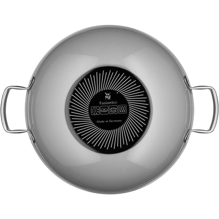 Fusiontec Mineral Wok mit Glasdeckel, 32 cm, Platinum