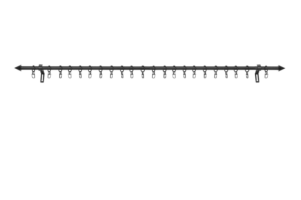 Lichtblick Gardinenstange Kegel, 16 mm, ausziehbar 130 - 240 cm - Schwarz
