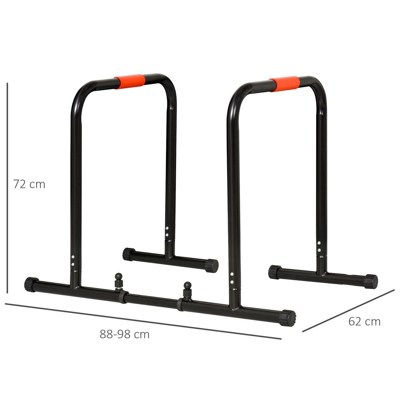 HOMCOM Dip Barren Fitness Parallettes Push Up Dip Station Einstellbar Stahl