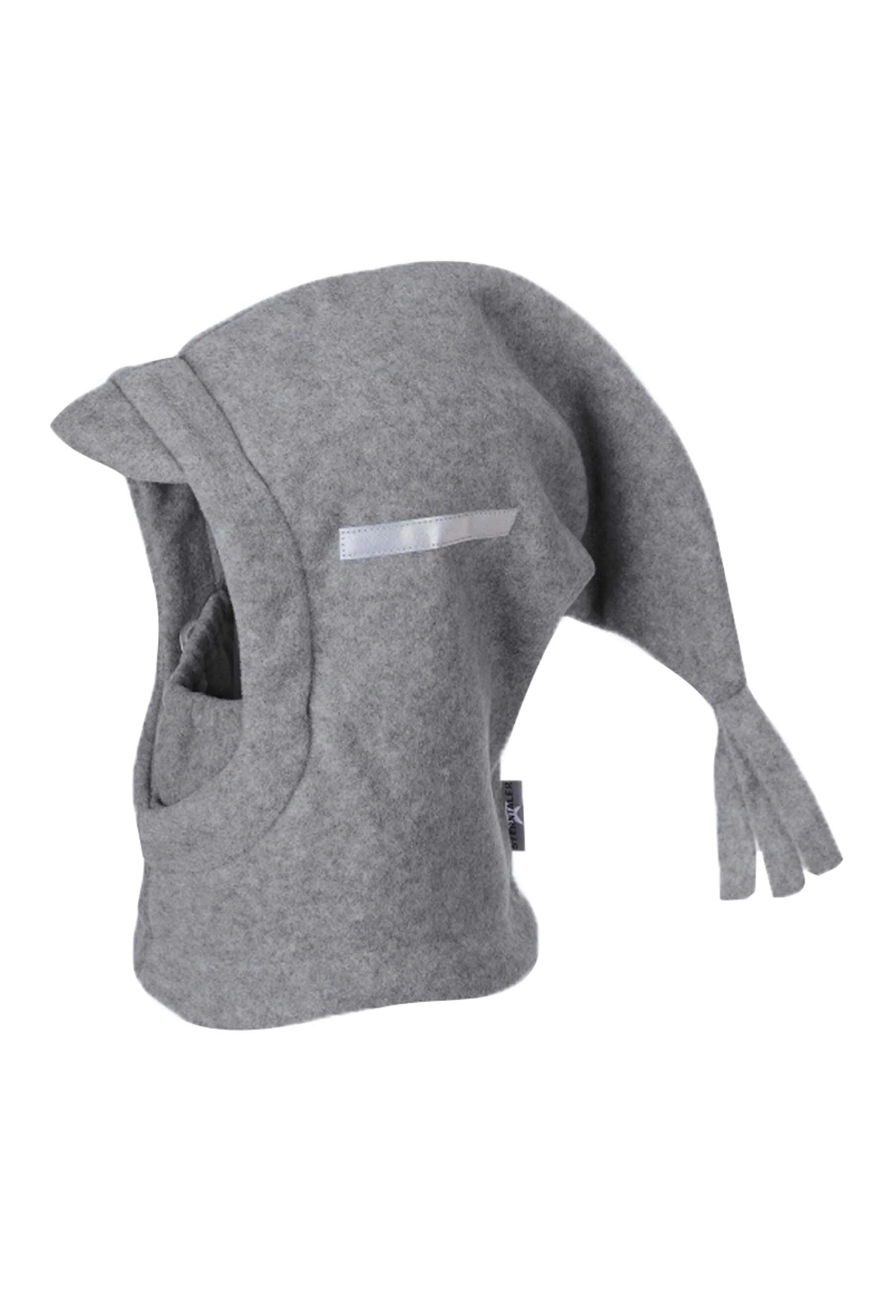 Schalmütze aus Microfleece mit Zipfel und Schirm