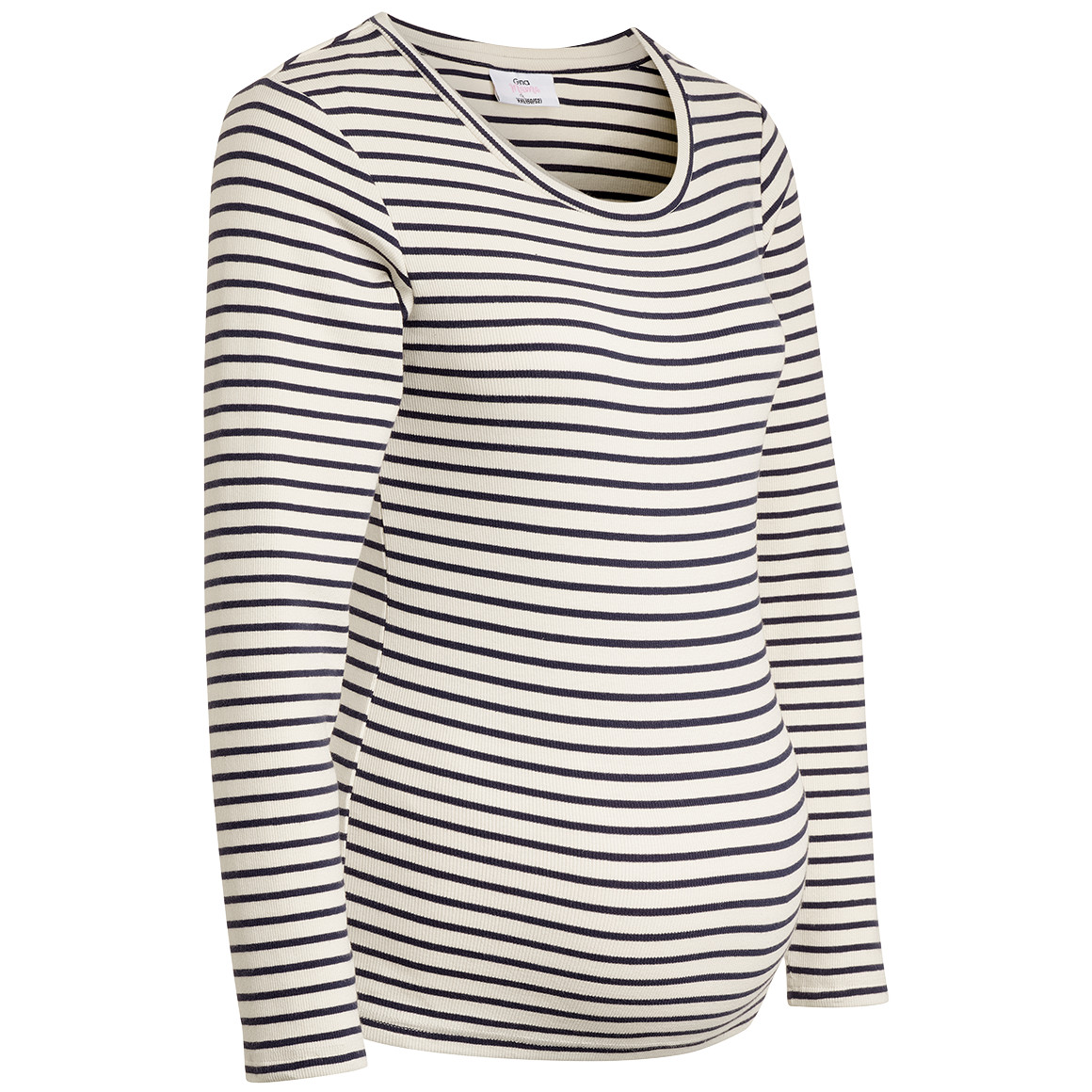 Damen Umstands-Langarmshirt im Streifen-Look