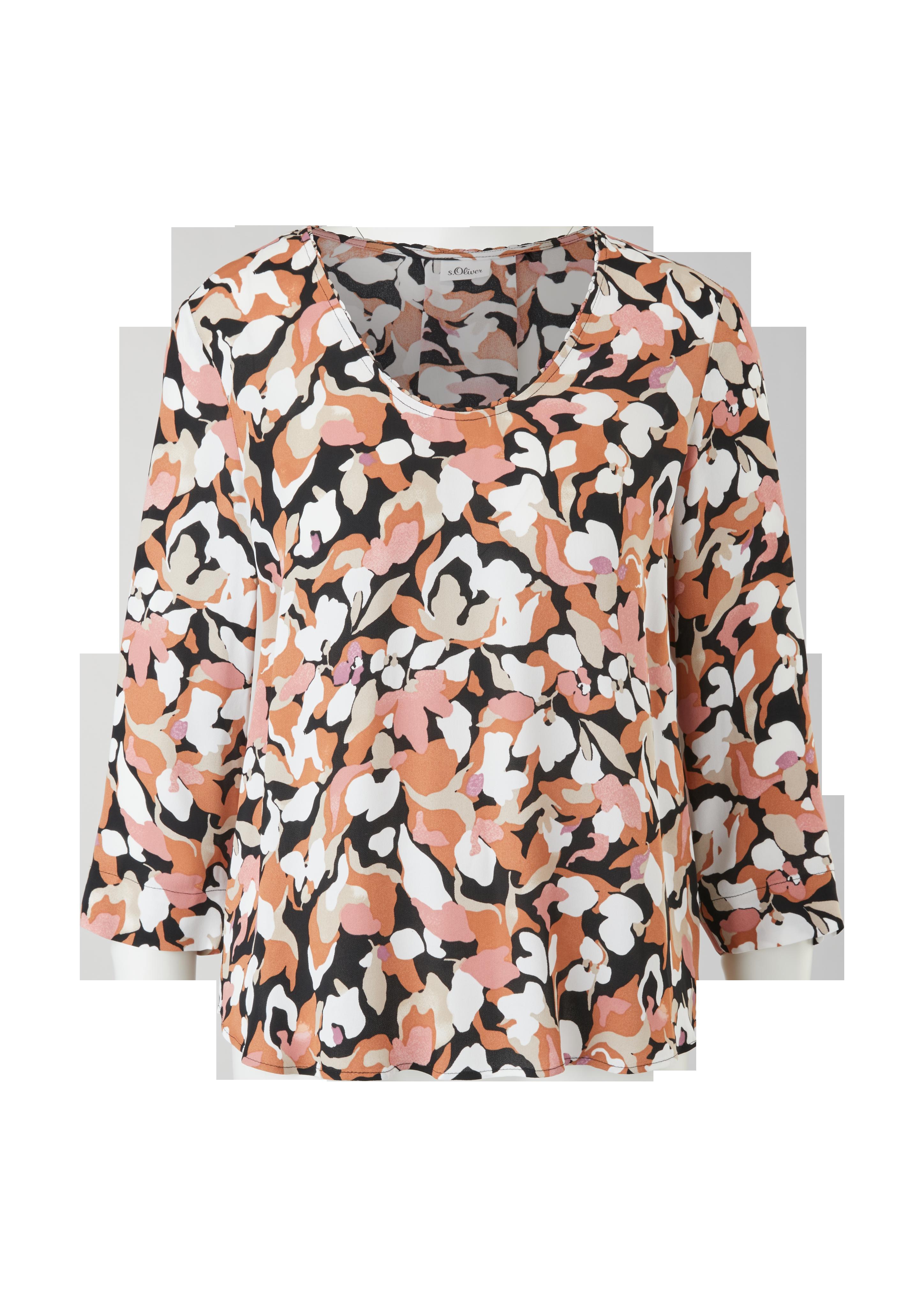 Viskosebluse mit Allovermuster  2121966-99A4