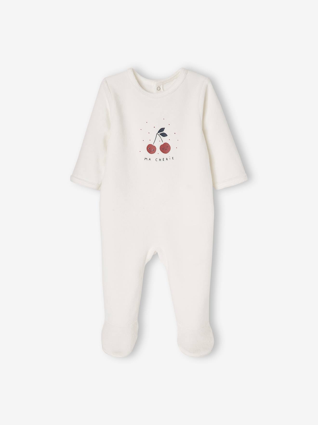 Lot de 3 pyjamas en velours bébé ouverture dos BASICS lot curcuma