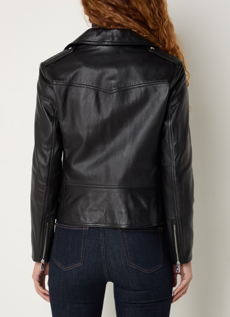Ralph Lauren lambskin biker jacket with zip pockets