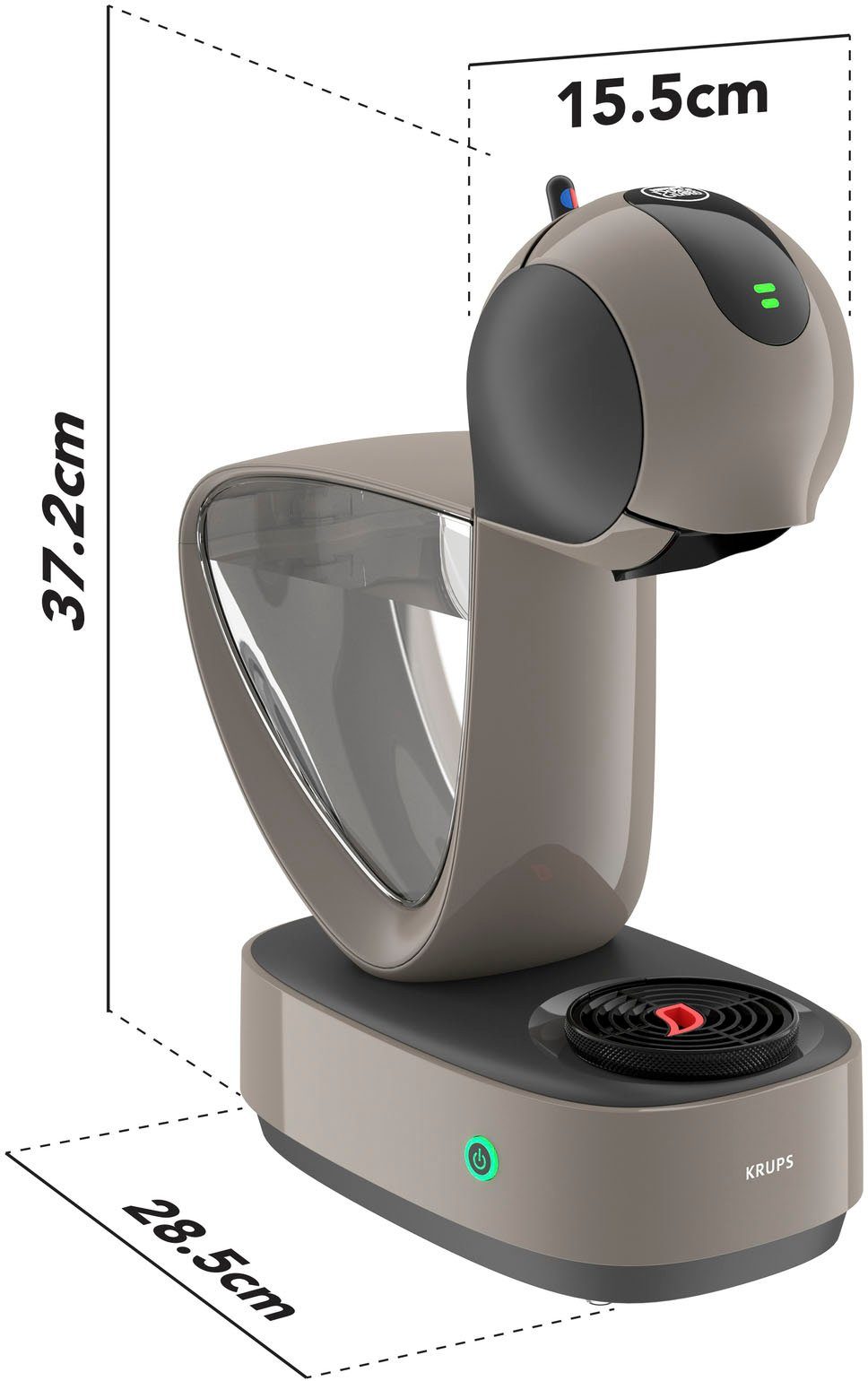 NESCAFÉ® Dolce Gusto® Kapselmaschine Krups, KP270A Infinissima Touch Automatic in Taupe, Hochdrucksystem bis 15 Bar, Touchscreen, Energiesparmodus nach 1 Min.