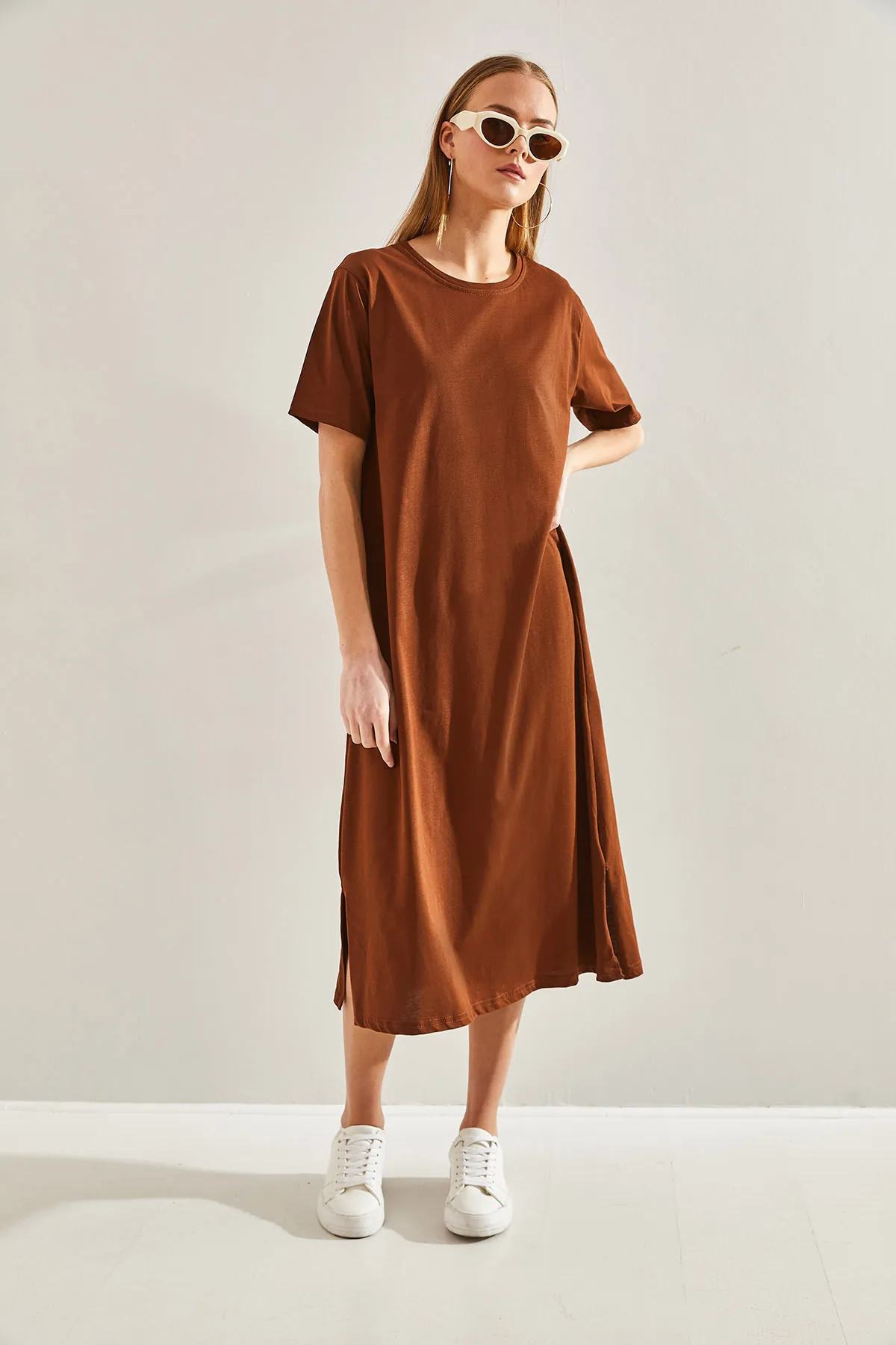 Bianco Lucci  Damen Basic Langes Kleid