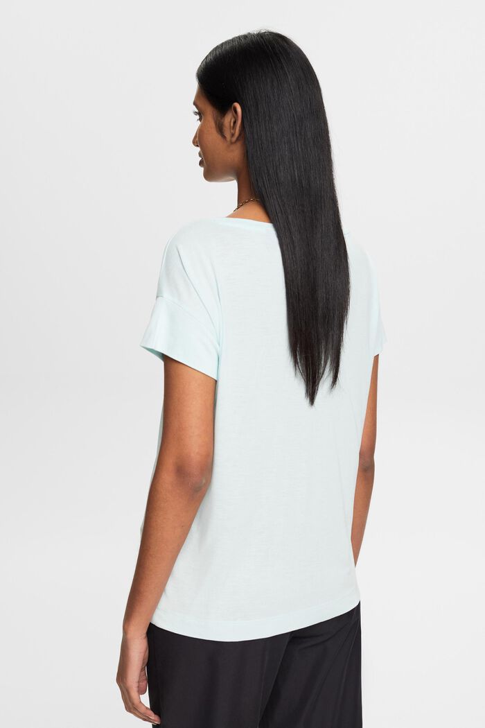 T-Shirt mit Metallic Print, LENZING™ ECOVERO™