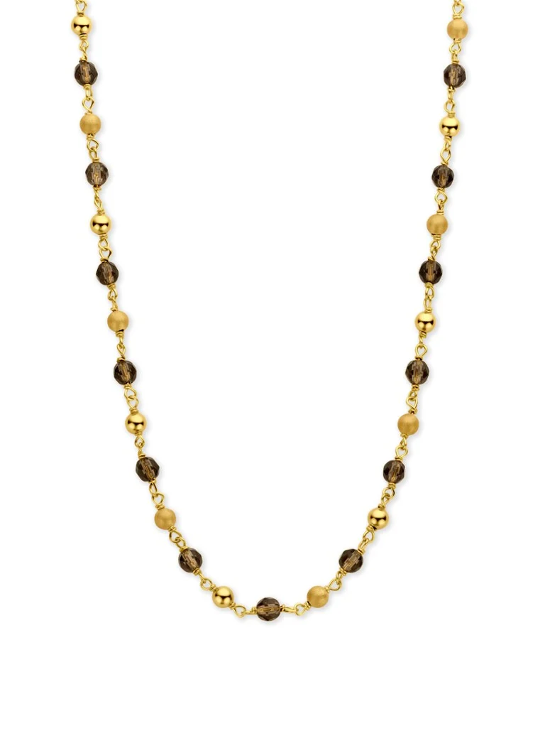 Casa Jewelry Riva Smoky Quartz necklace gold plated