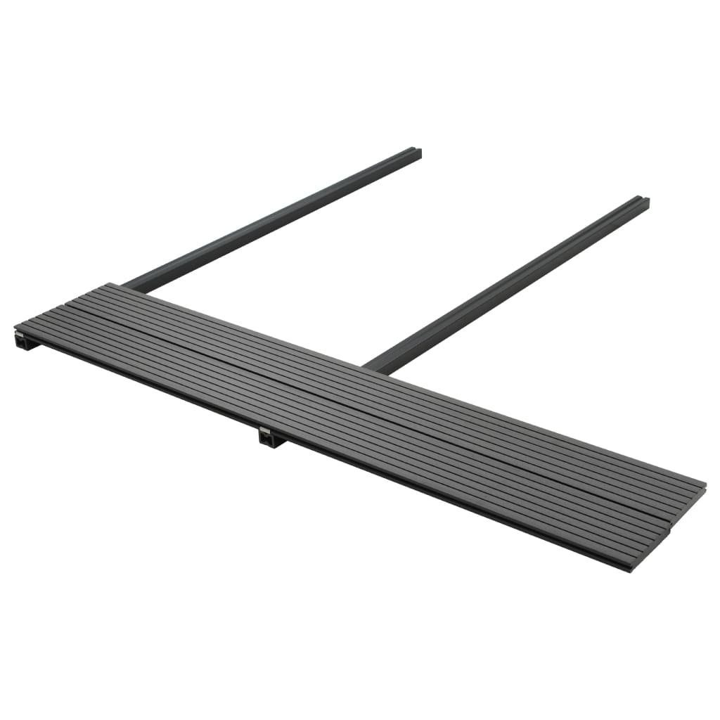 Teppichboden WPC Massive Terrassendielen mit Zubehör 16 m² 2,2 m Grau, vidaXL