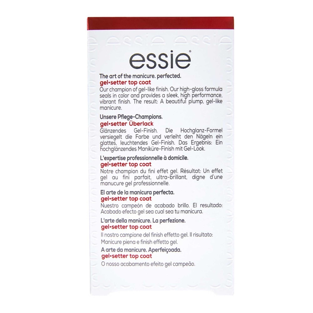 essie Top Coat Gel Setter Top Coat Effet Gel Longue Tenue