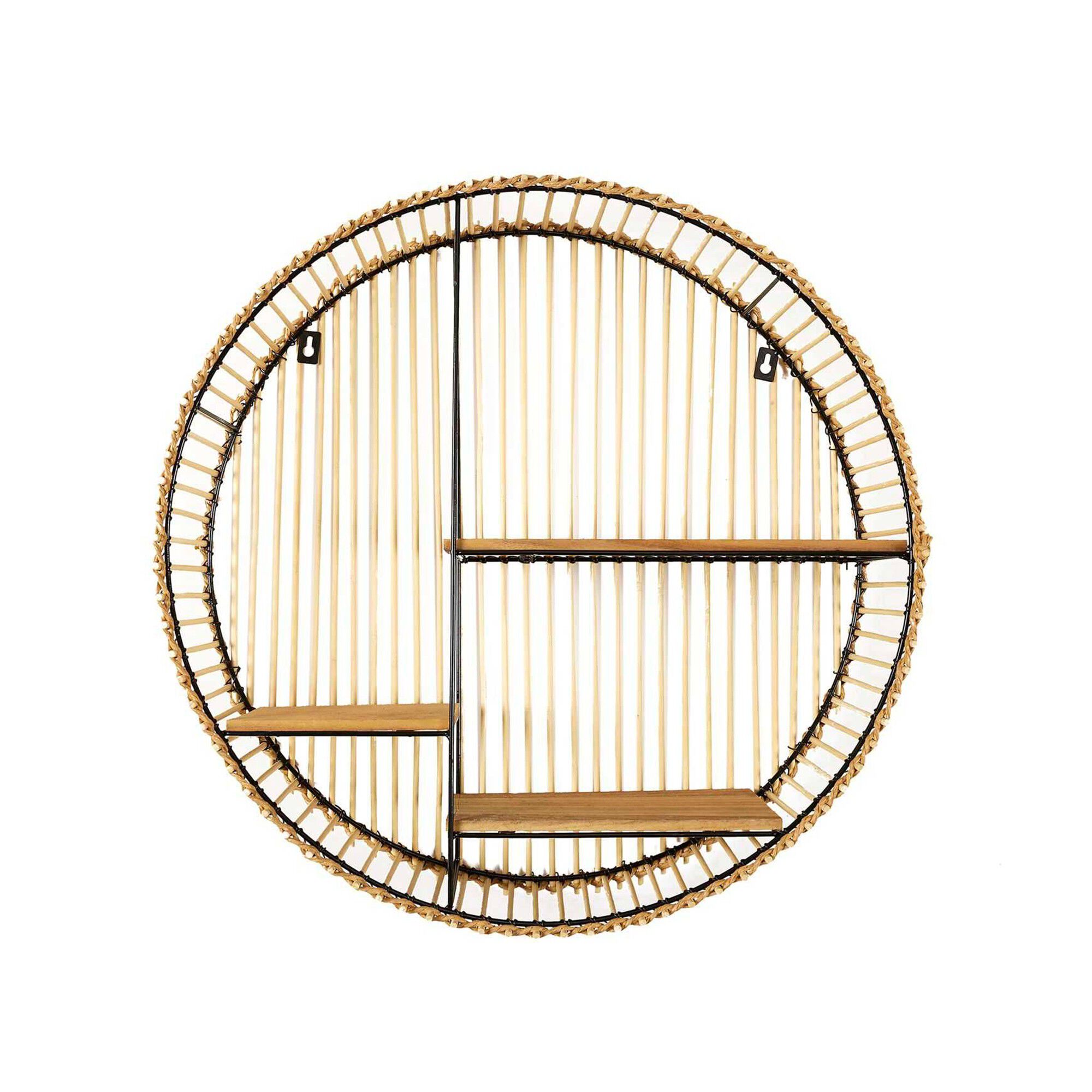 Etagère ronde métal et bois