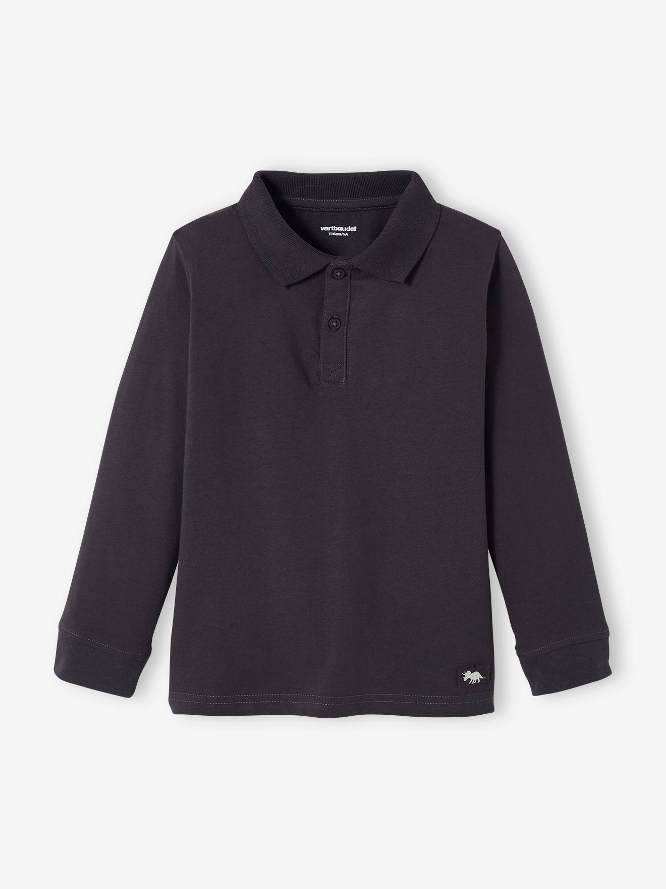 Lot de 2 polos garçon manches longues lot gris
