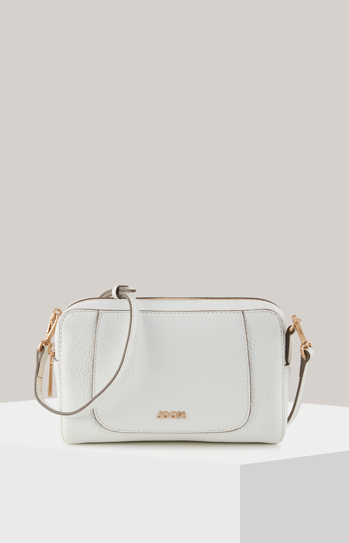 Leder-Schultertasche Estate Casta in Weiß
