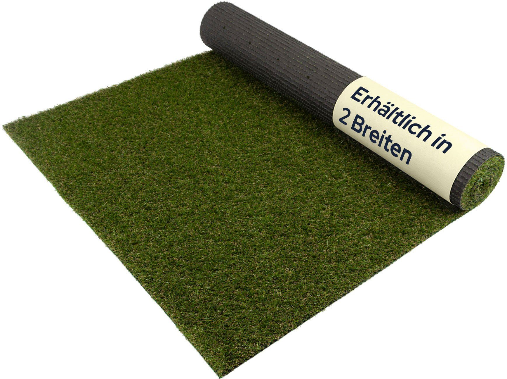 Kunstrasen FRANCIS, Primaflor-Ideen in Textil, rechteckig, Höhe: 22 mm, realistische Optik, mit Drainagefunktion, ideal für Balkon & Terrasse