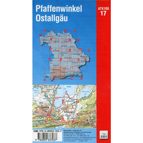 PFAFFENWINKEL, OSTALLGÄU 1 : 100 000 - Straßenkarte