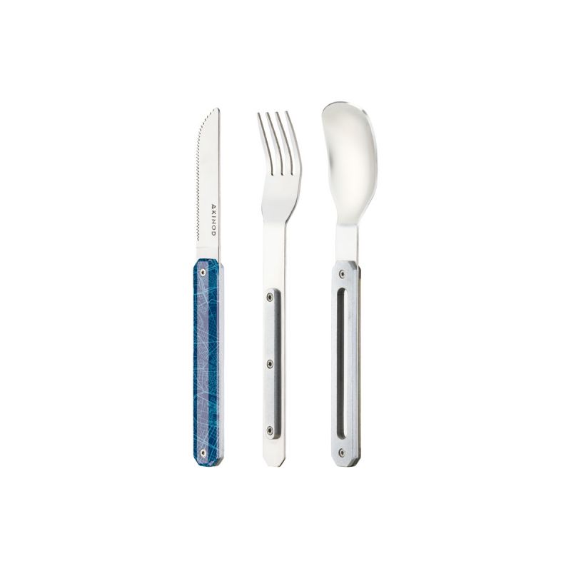 Akinod Magnetic Straight Cutlery 12H34 Mirror Downtown Bleu