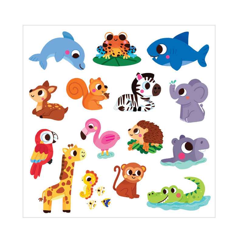 Pochette Stickers épais, animaux - Gründ